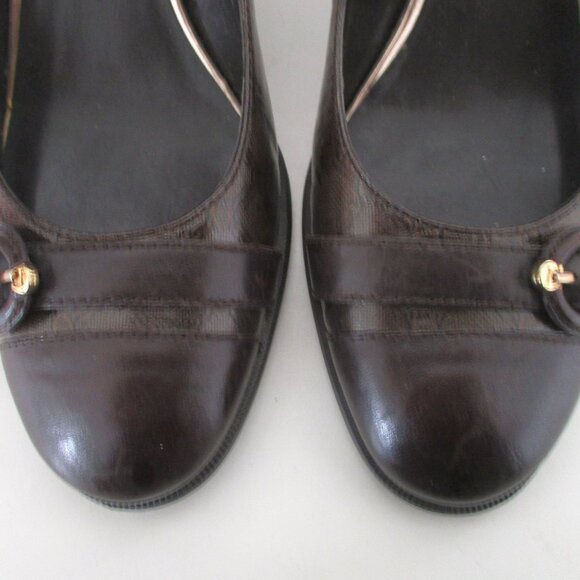 Etienne Aigner Womens Brown Leather Pump w/3" Heel - Size 9M - Picture 6 of 10